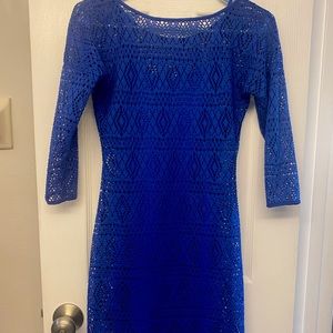 Blue quarter sleeve Express dress